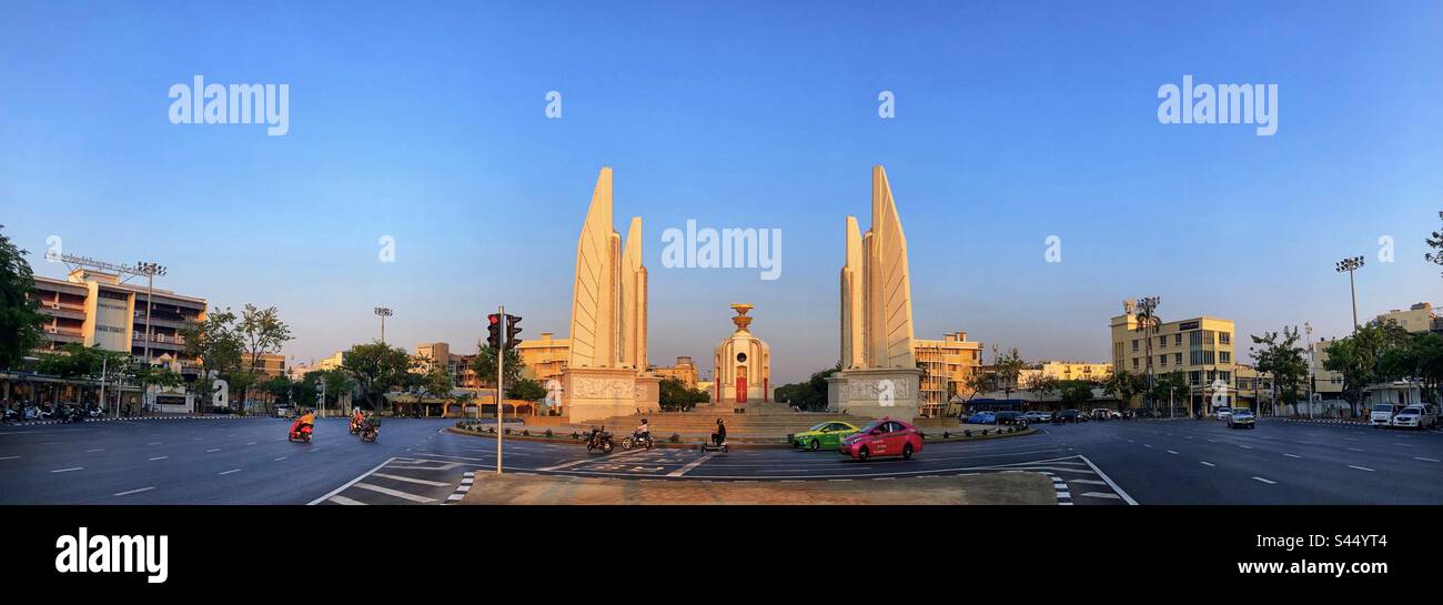 Panoramic of the democracy monument in Bangkok Thailand Stock Photo