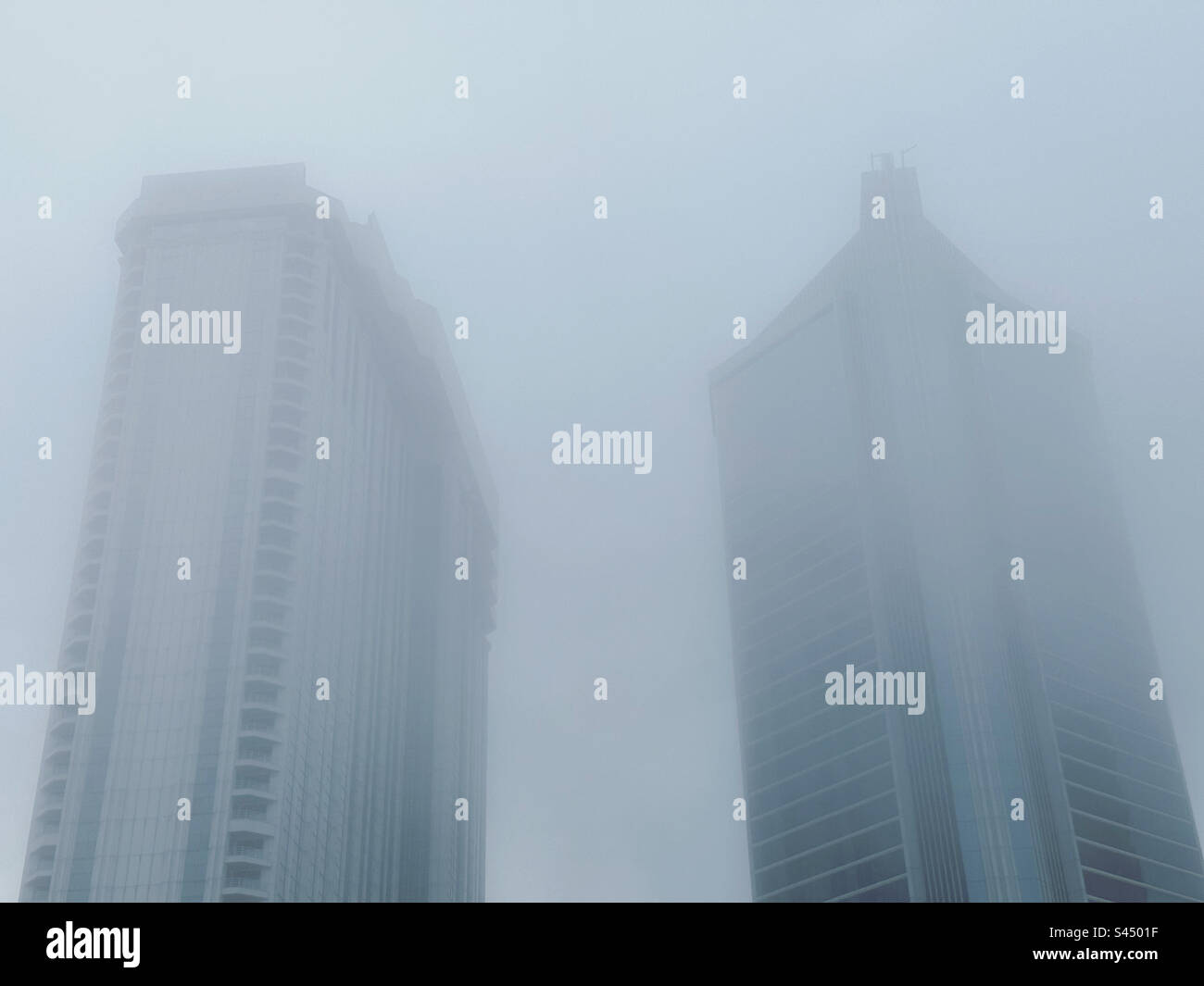 April, 2023, Fog engulfing the Hard Rock Hotel & Casino Atlantic City, Atlantic City, New Jersey, United States Stock Photo