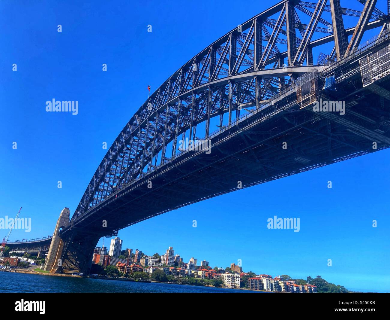 Sydney harbour bridge from underneath - Smartphone Captured Stock Image