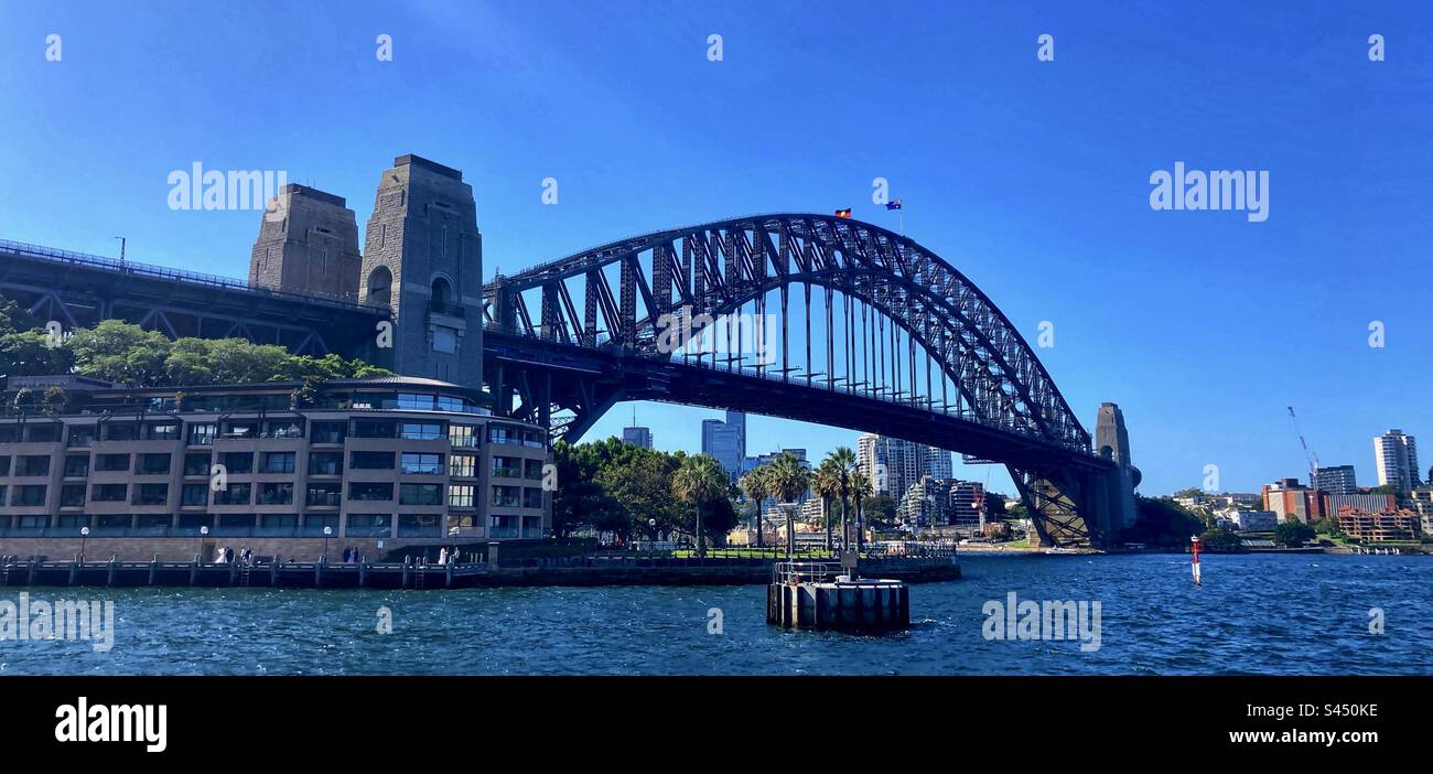 Sydney harbour bridge panoramic - Smartphone Captured Stock Image
