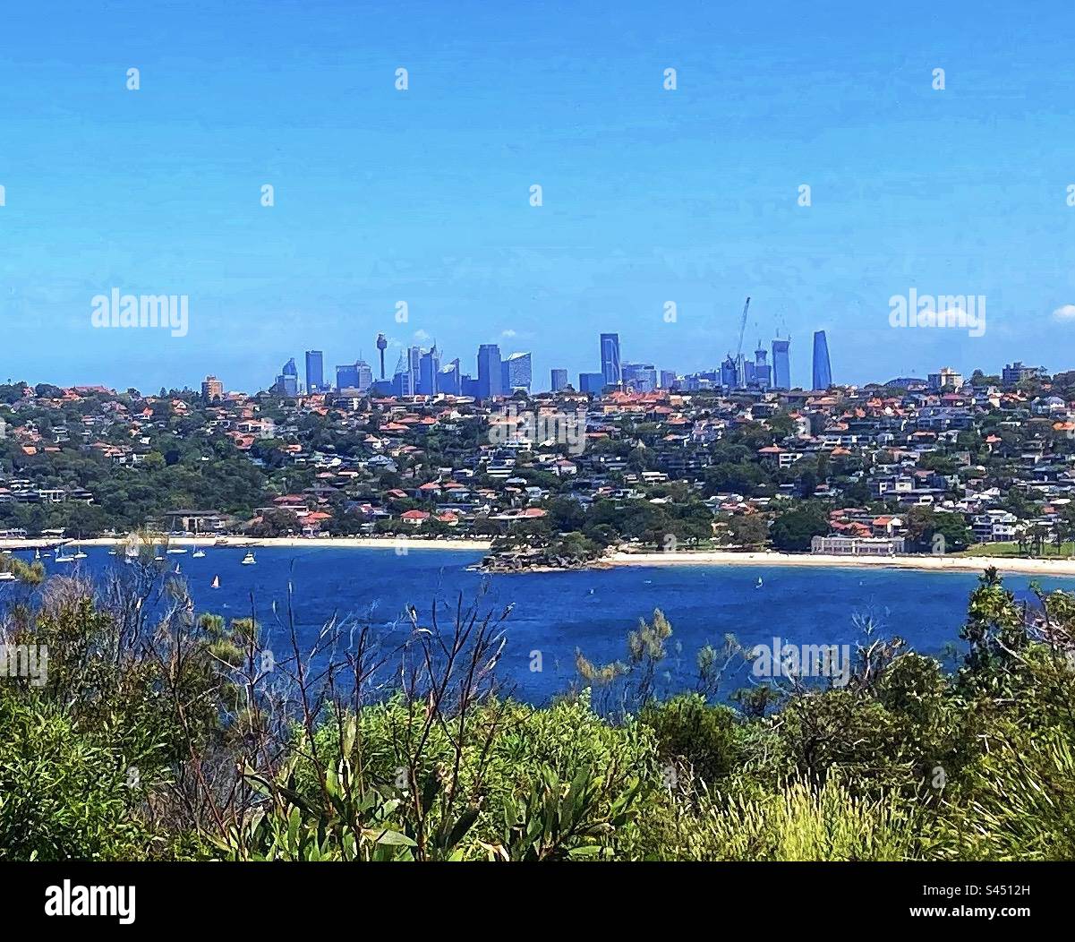 Sydney CBD from the outer harbour area - Smartphone Captured Stock Image