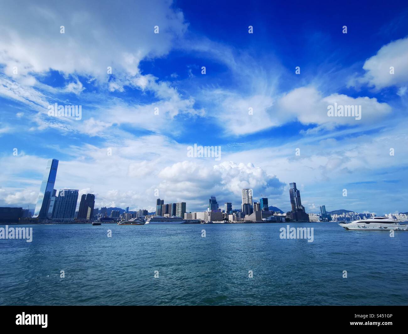 Victoria harbour in Hong Kong. - Smartphone Captured Stock Image