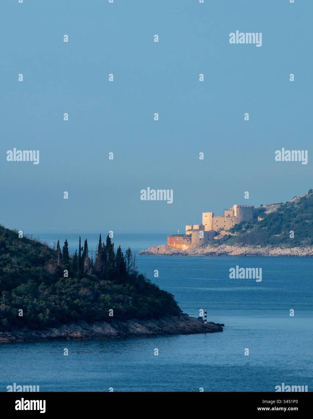 Punta Oštro in the Bay of Kotor, Montenegro. - Smartphone Captured Stock Image