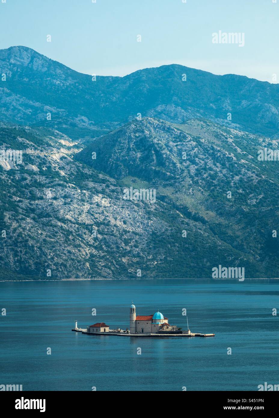 Our Lady of the Rocks Island in Kotor, Montenegro. - Smartphone Captured Stock Image