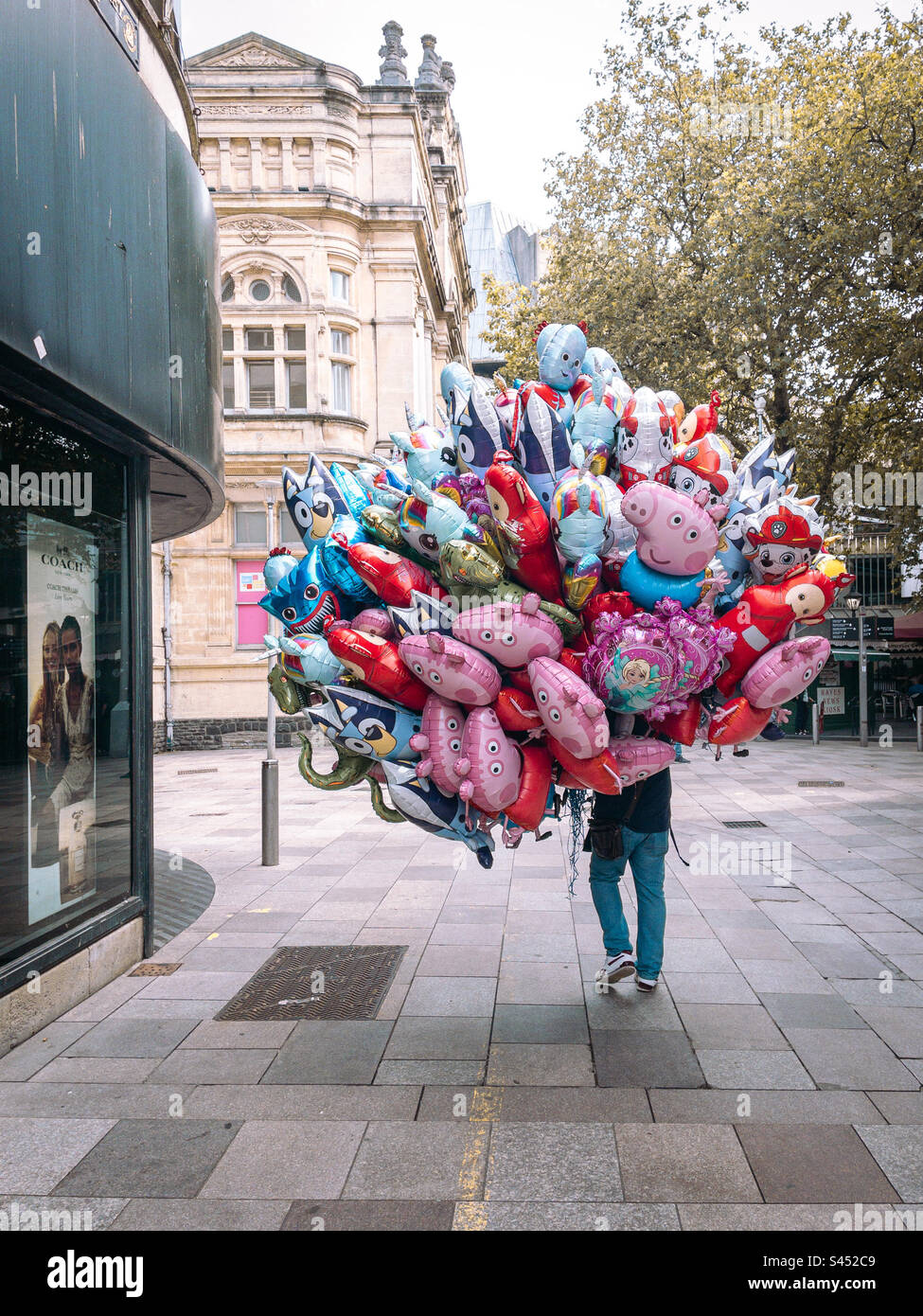 Balloon seller, Cardiff - Smartphone Captured Stock Image
