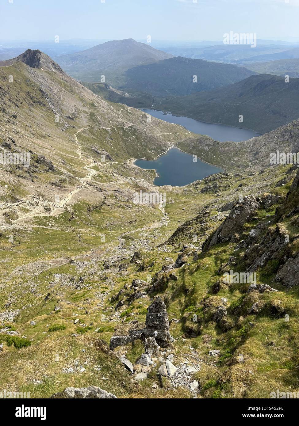 Mount Snowdon, Snowdonia National Park, North Wales. Yr Wyddfa, Eryri. - Smartphone Captured Stock Image