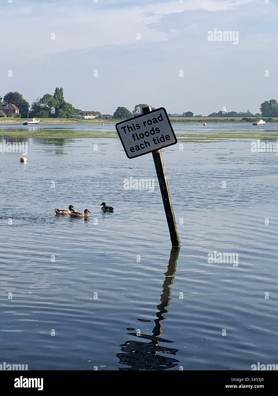 This road floods every high tide sign Bosham Stock Photo - Alamy