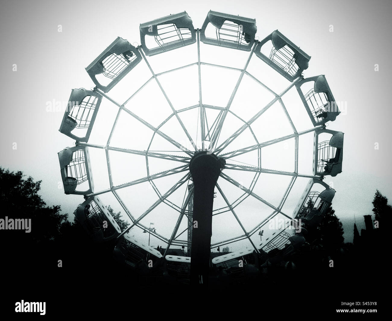 A spinning sitting ride at a fairground - Smartphone Captured Stock Image