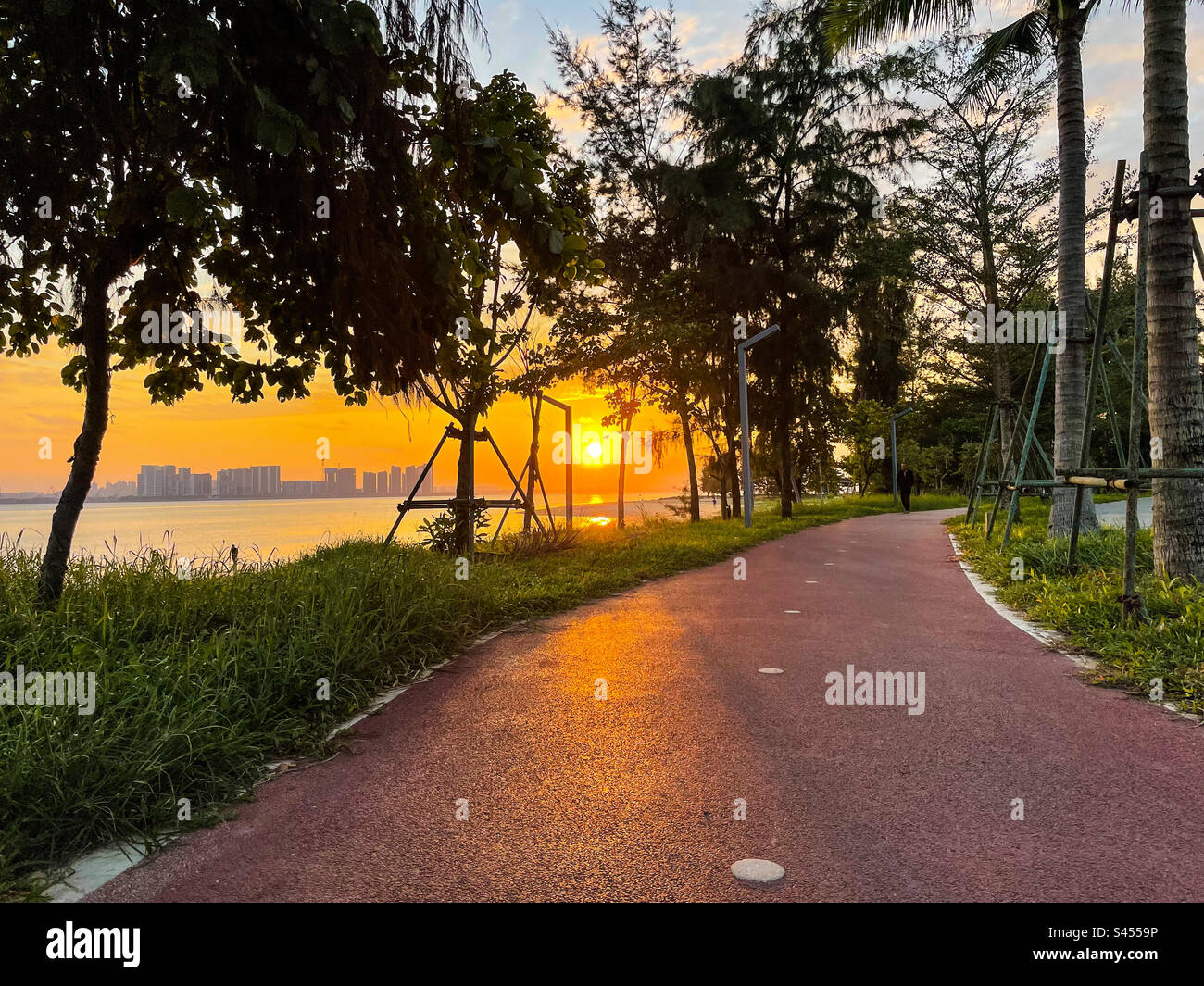 Island sunset over the water - Smartphone Captured Stock Image