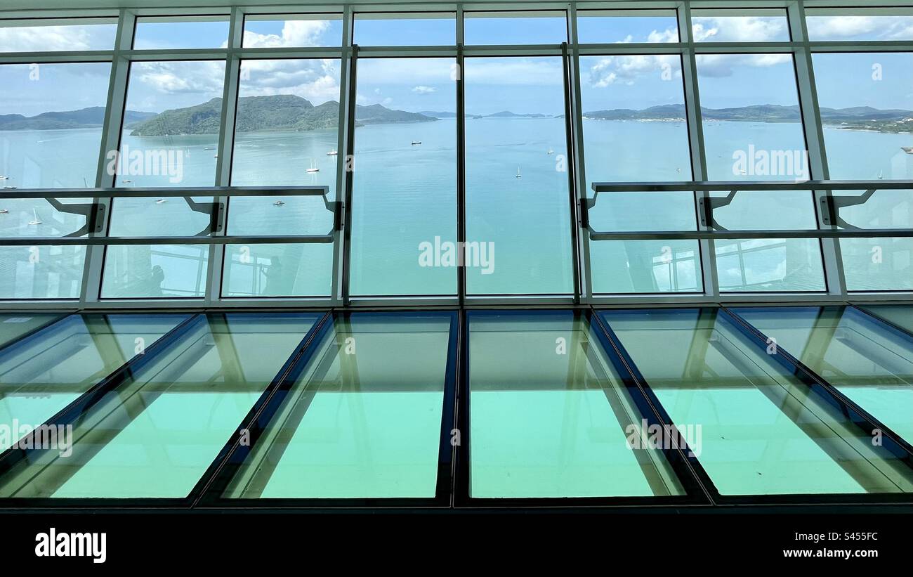Panaromic view of the bay from Level 33 of Maha Tower in Langkawi, Malaysia Stock Photo