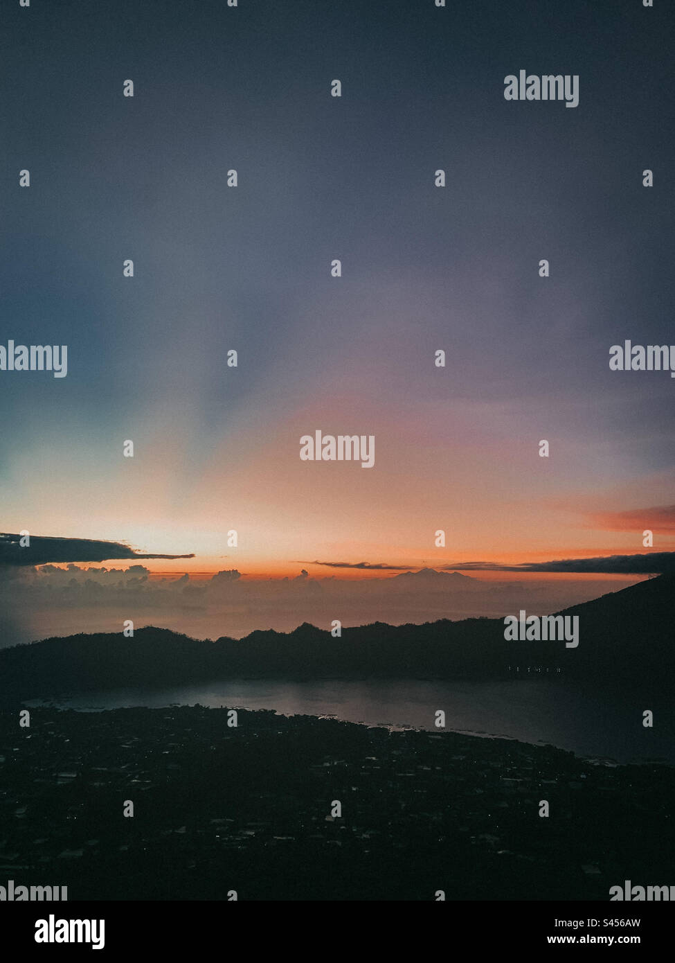 Sunrise at Mount Batur Stock Photo