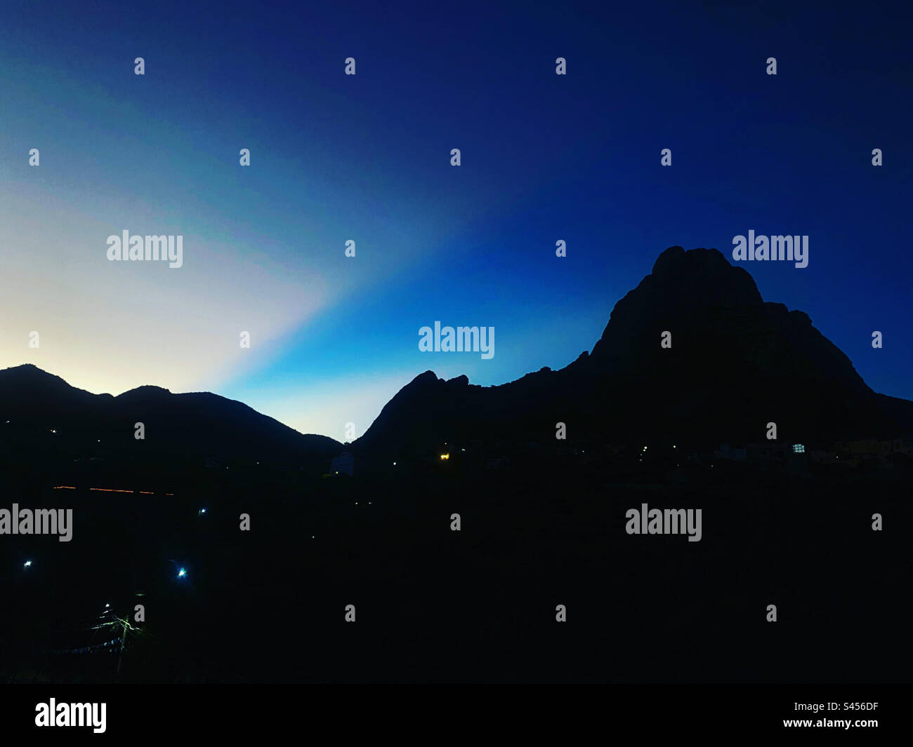 Sunset at the Peña de Bernal, San Sebastian Bernal in Queretaro, Mexico - Smartphone Captured Stock Image