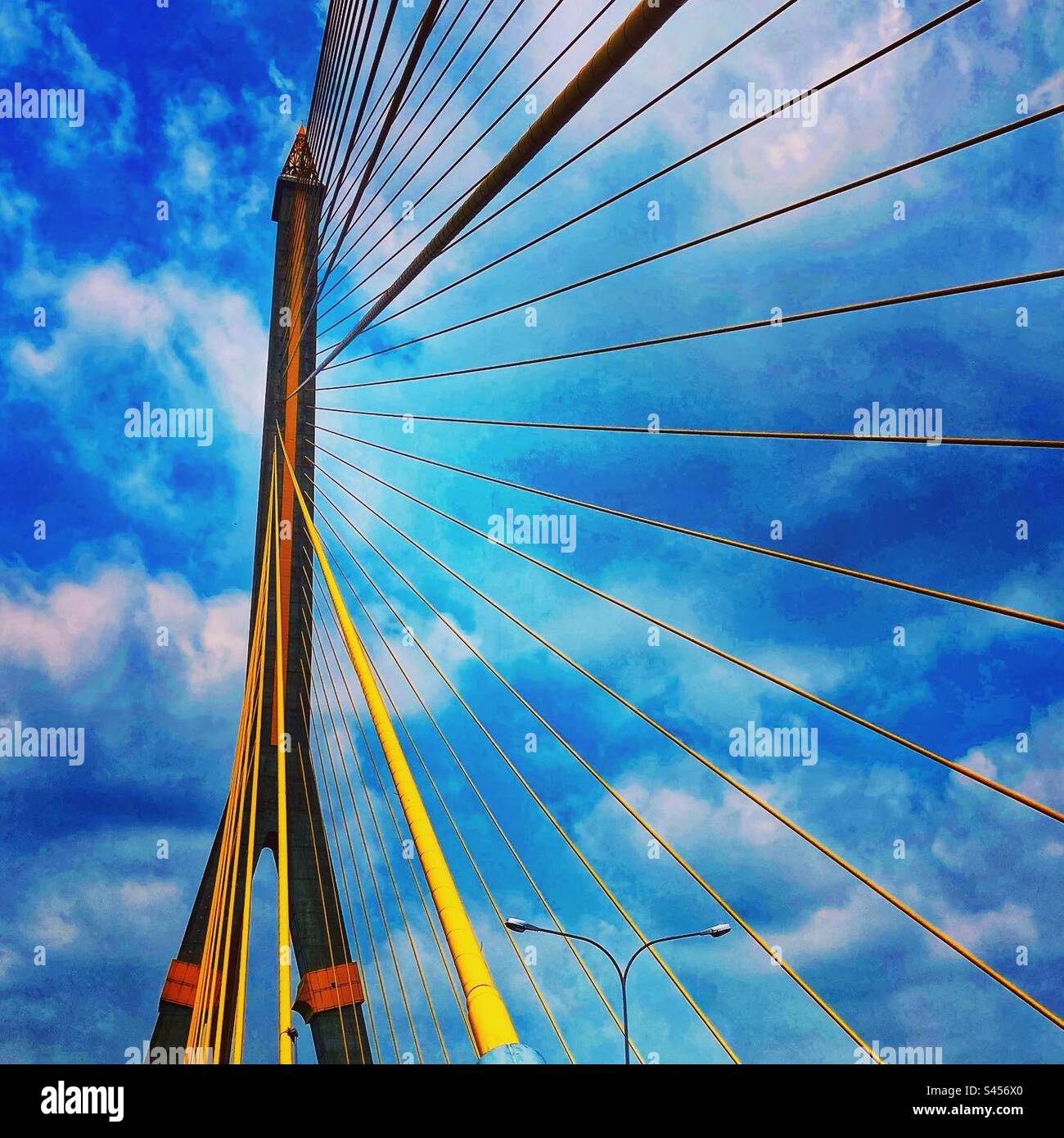 Rama VIII 8 bridge in Bangkok Thailand - Smartphone Captured Stock Image