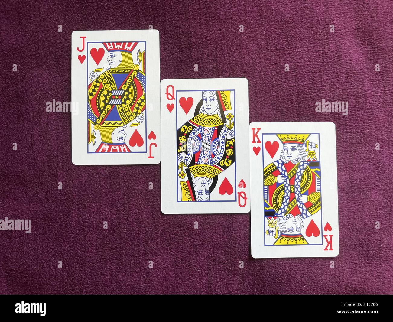 Jack King Queen Playing Card Flat Photos and Images