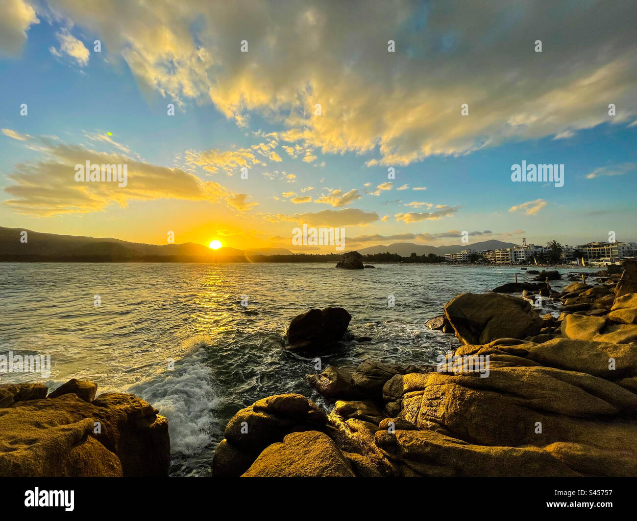 Sunset in a bay - Smartphone Captured Stock Image