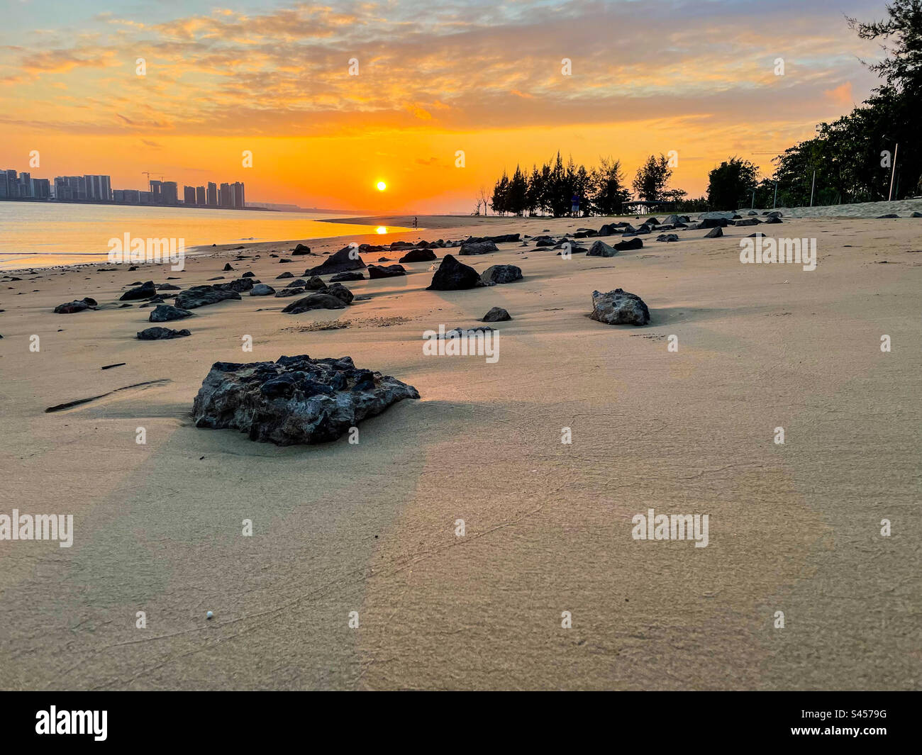 Sunset on the beach - Smartphone Captured Stock Image
