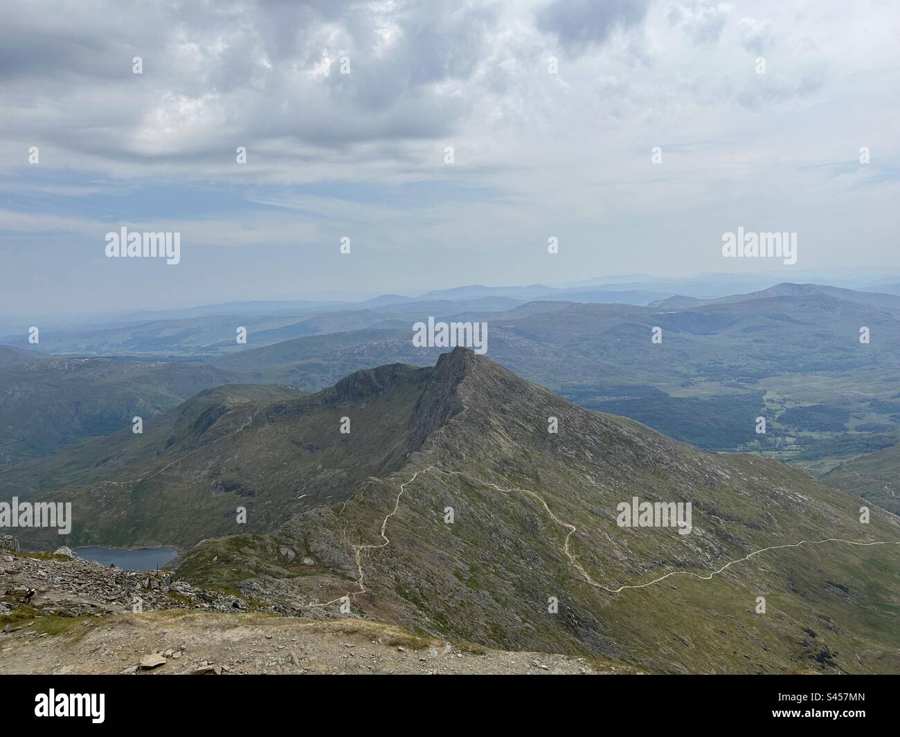 Mount Snowdon, Snowdonia National Park, North Wales. Yr Wyddfa, Eryri. - Smartphone Captured Stock Image