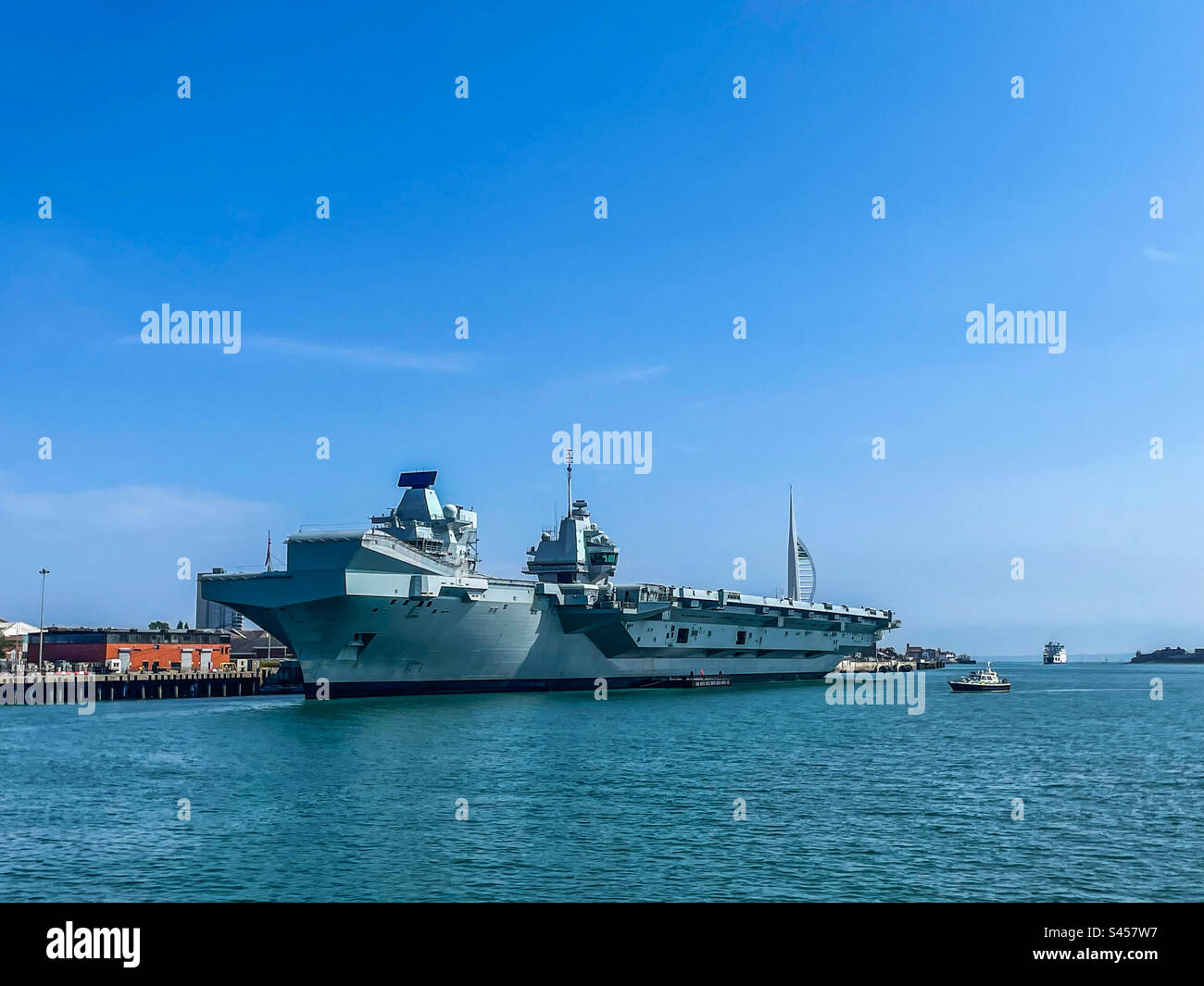 HMS Elizabeth aircraft carrier - Smartphone Captured Stock Image