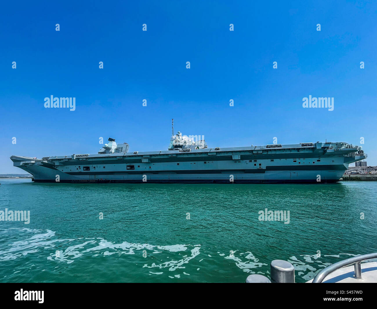 HMS Elizabeth aircraft carrier - Smartphone Captured Stock Image
