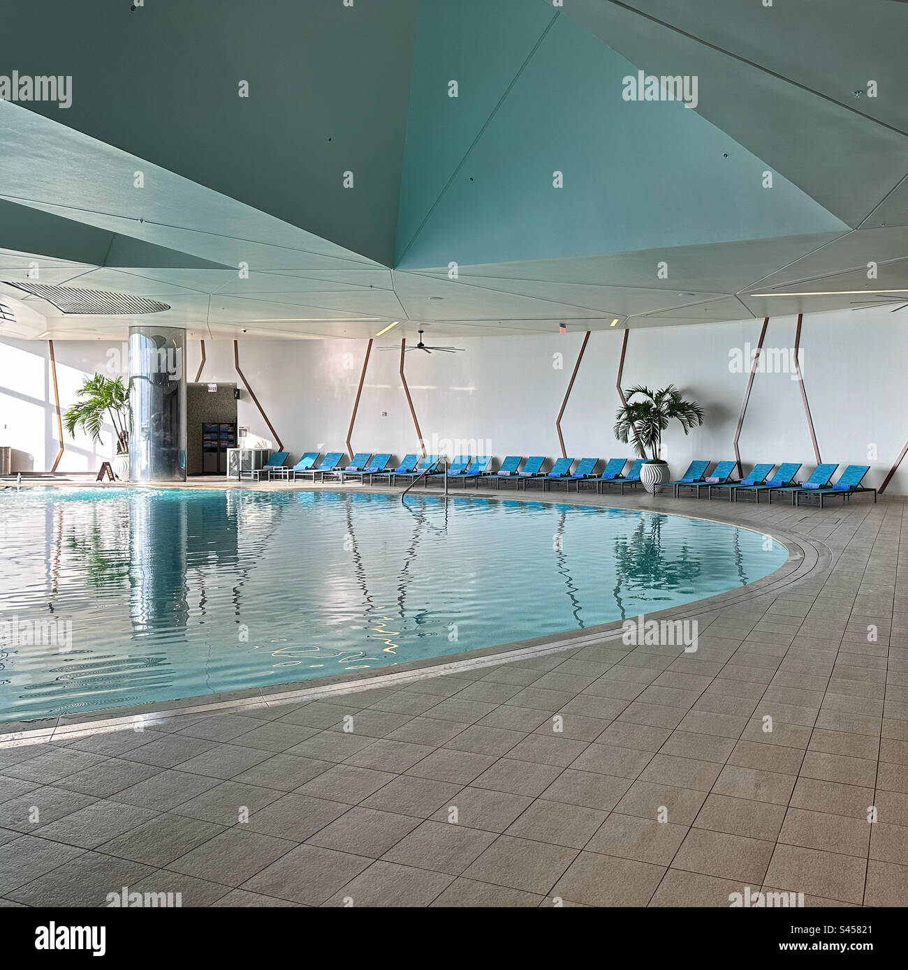 Indoor section of the Eclipse Pool, Ocean Casino Resort, Atlantic City, New Jersey, United States Stock Photo