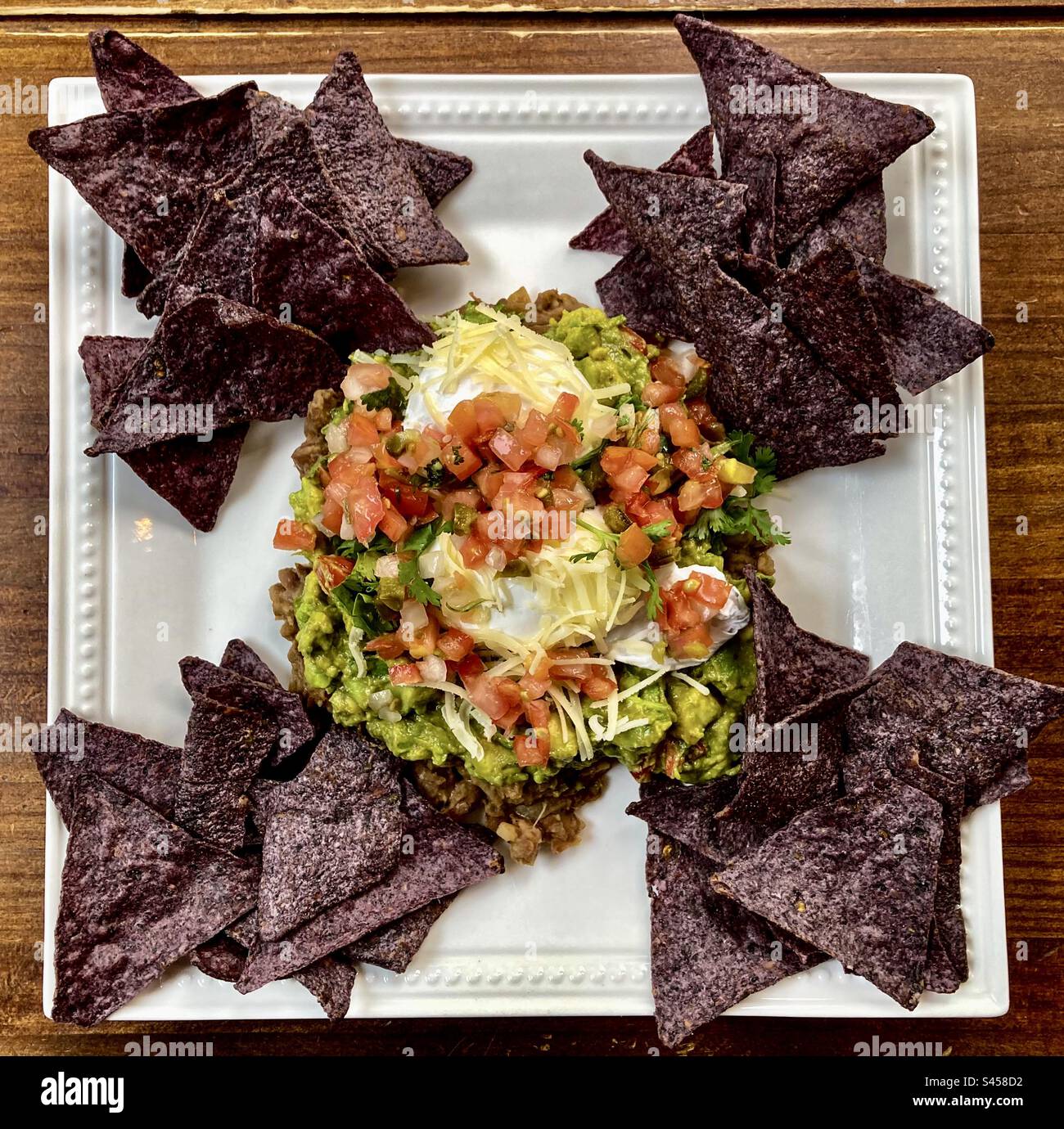 Top down Huevos rancheros. - Smartphone Captured Stock Image Top down Huevos rancheros. - Smartphone Captured Stock Image