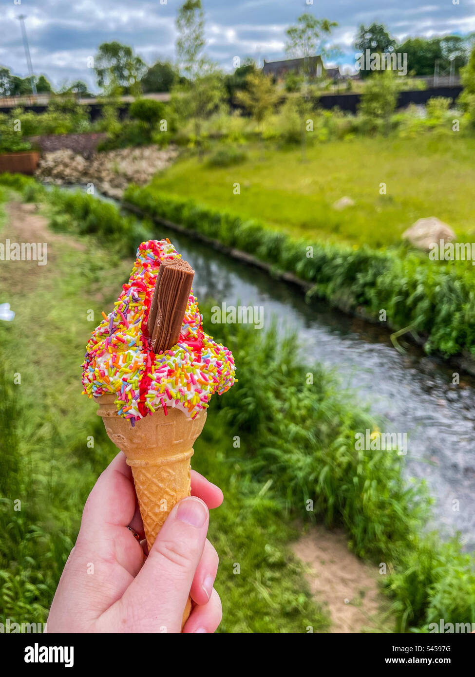 Ice-cream in the park - Smartphone Captured Stock Image Ice-cream in the park - Smartphone Captured Stock Image