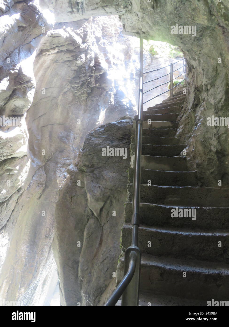 Steps at Rosenlaui Canyon! Switzerland! Stock Photo
