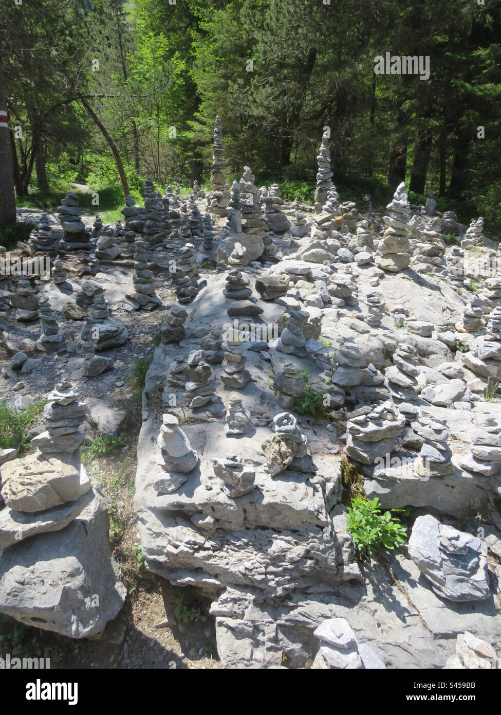 Field of Cairns! Rosenlaui! Switzerland! Stock Photo