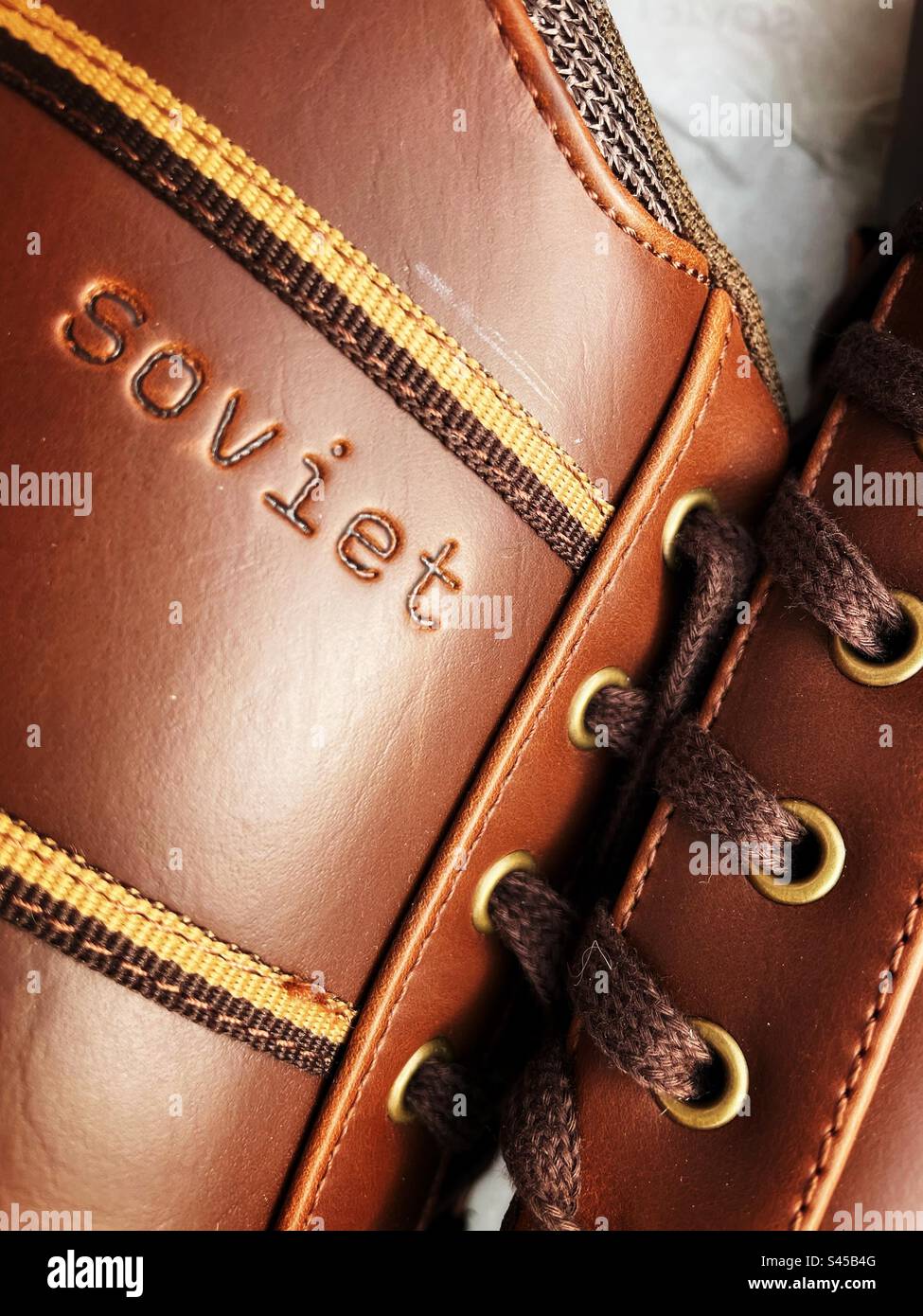 Soviet men’s shoes Stock Photo