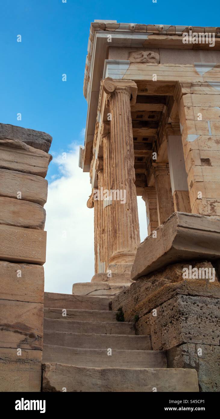Stairs to the Temple of Athena Nike - Athens, Greece. - Smartphone Captured Stock Image