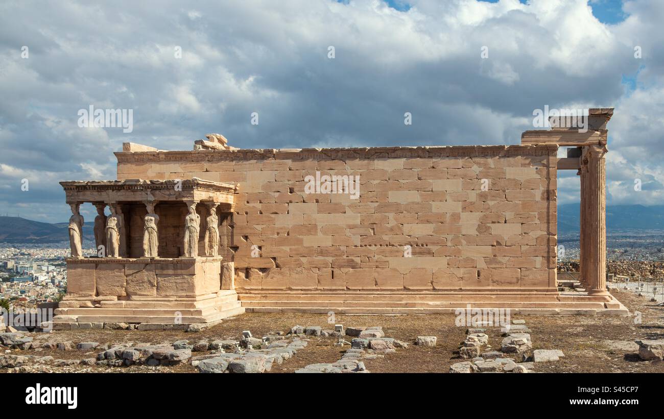 The Erechtheion/Temple of Athena Polias - Athens Acropolis, Greece. - Smartphone Captured Stock Image