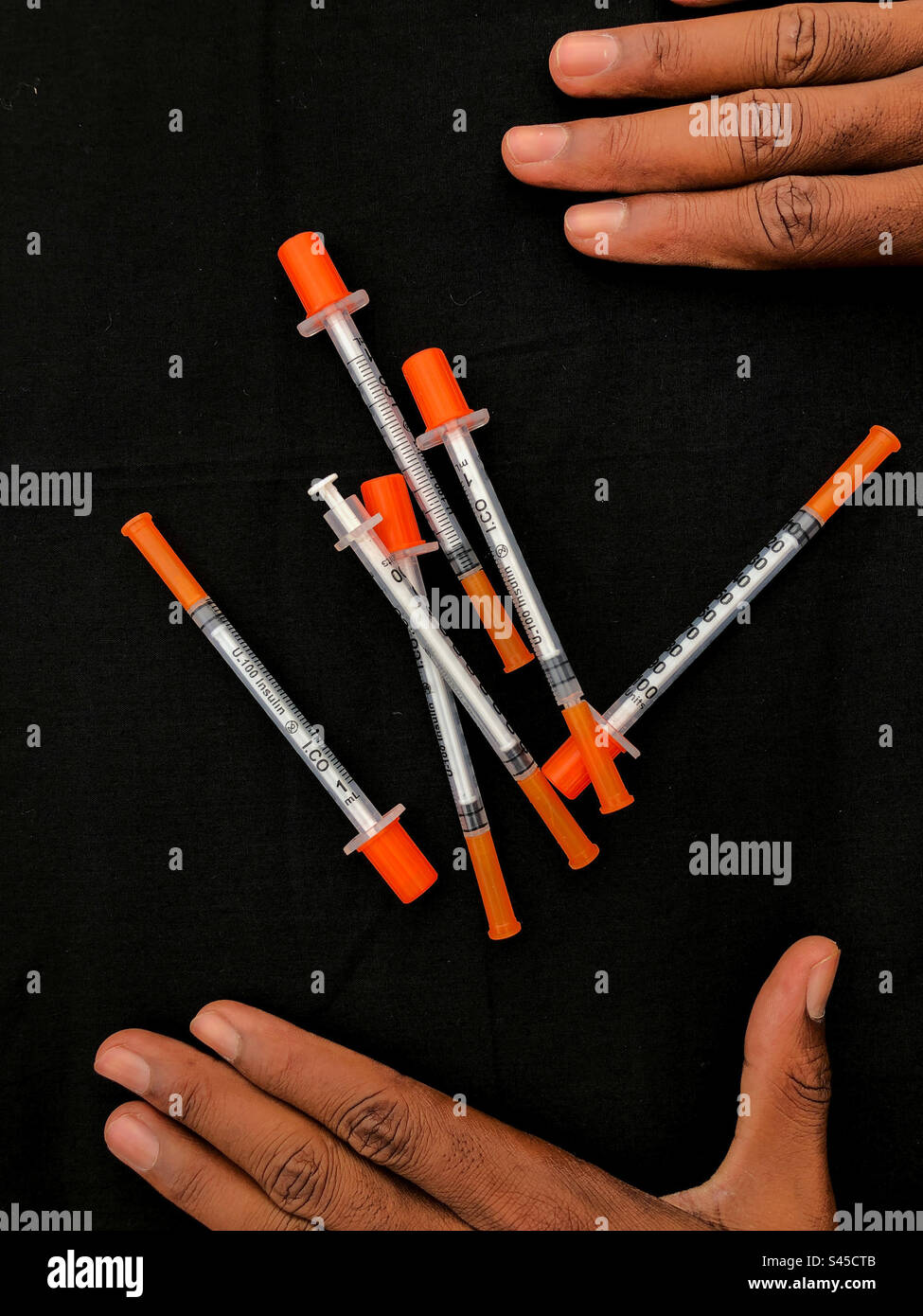 Diabetes patient takes Insulin injections Stock Photo Alamy