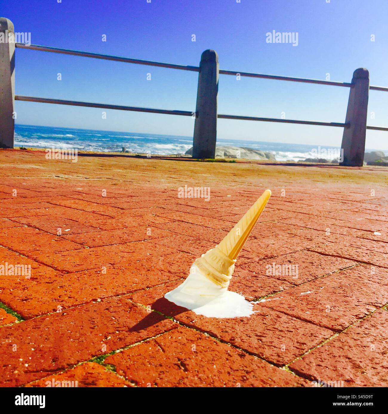 Melting Ice cream by seaside Stock Photo Alamy
