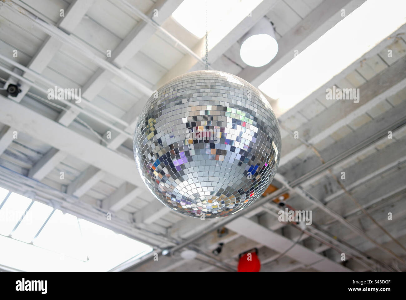 Discobal under a white ceiling - Smartphone Captured Stock Image