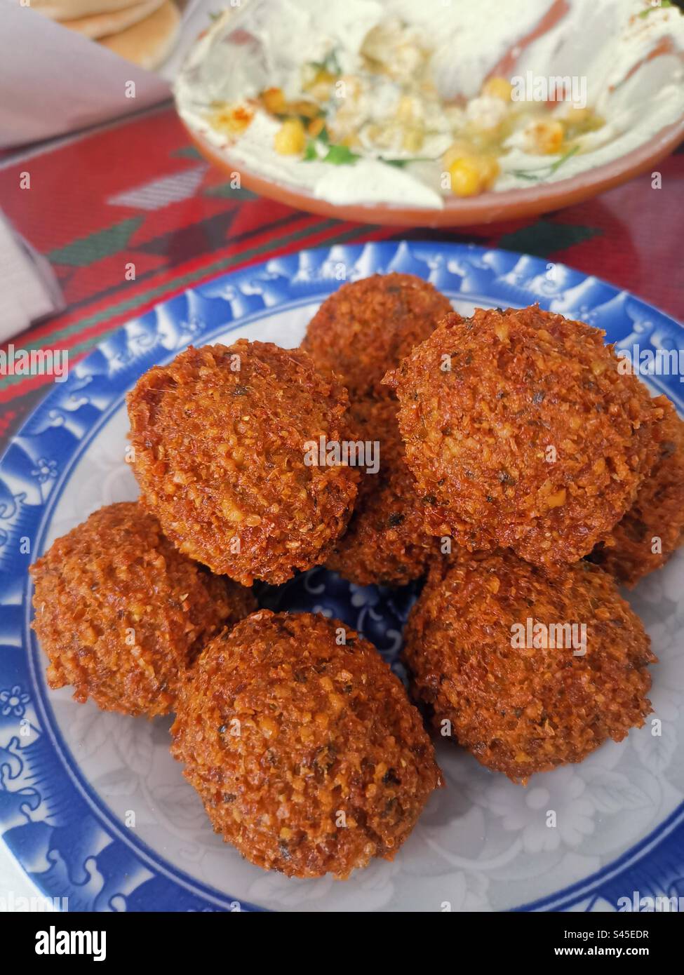 Falafels and Hummus . - Smartphone Captured Stock Image