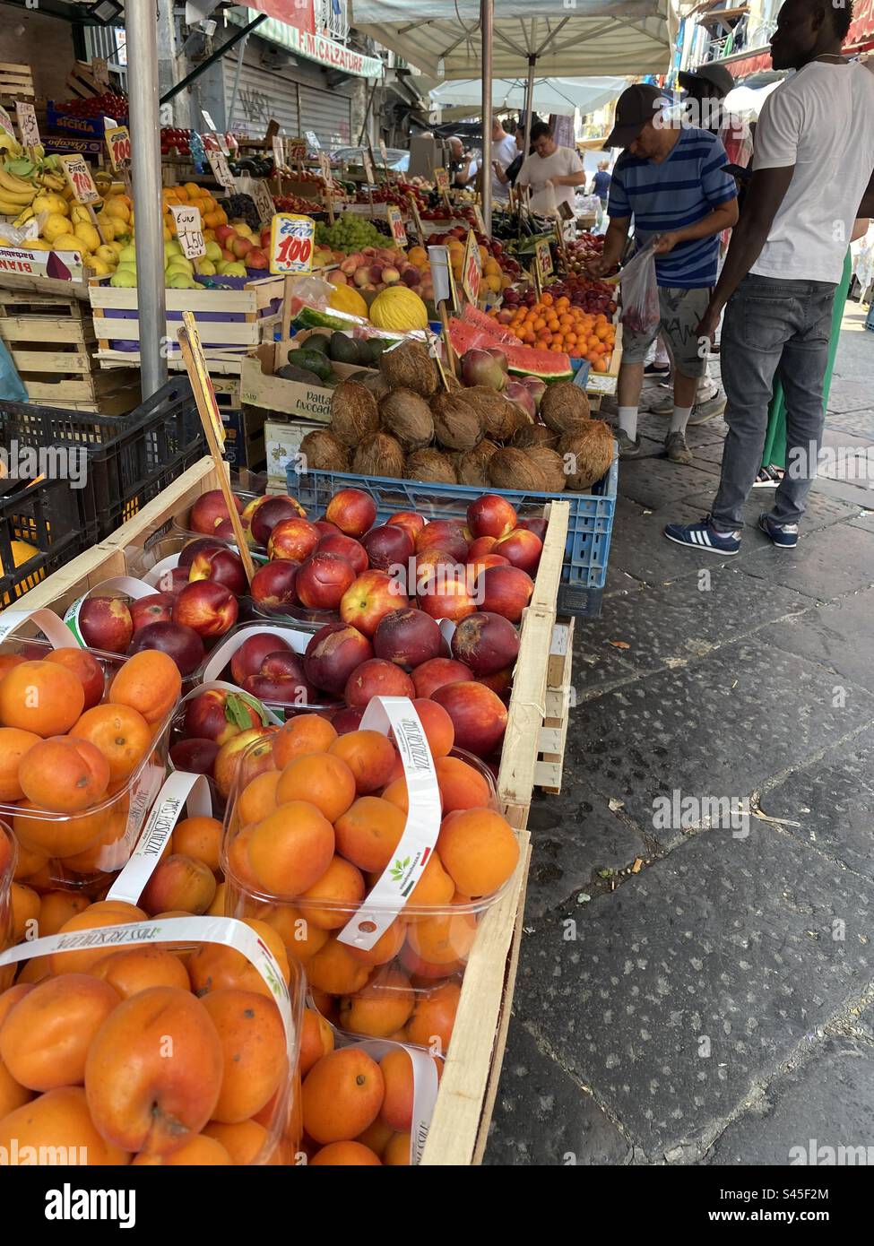 Naples street market fruit stall Stock Photo