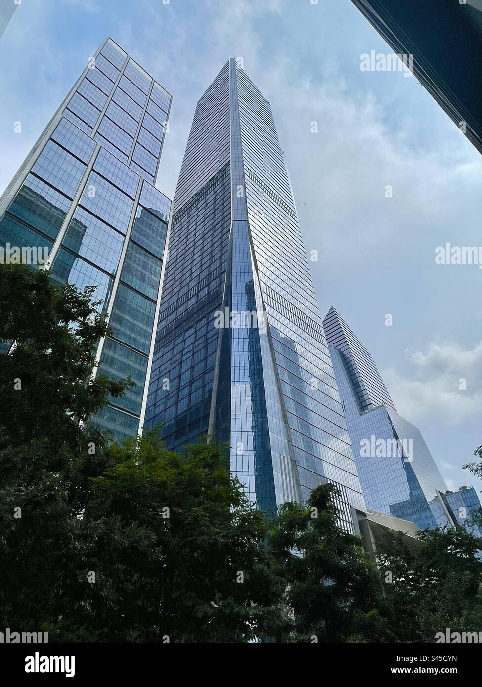 Glass skyscrapers viewed from Hudson yards in New York City Stock Photo ...