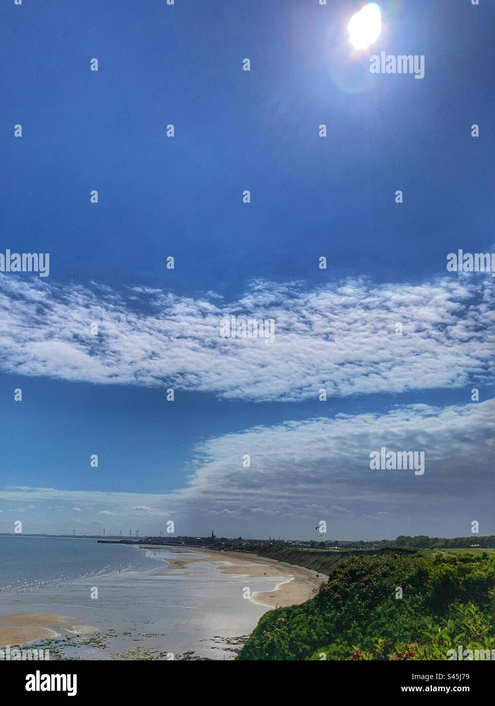 View of Bridlington from Sewerby East Yorkshire - Smartphone Captured Stock Image