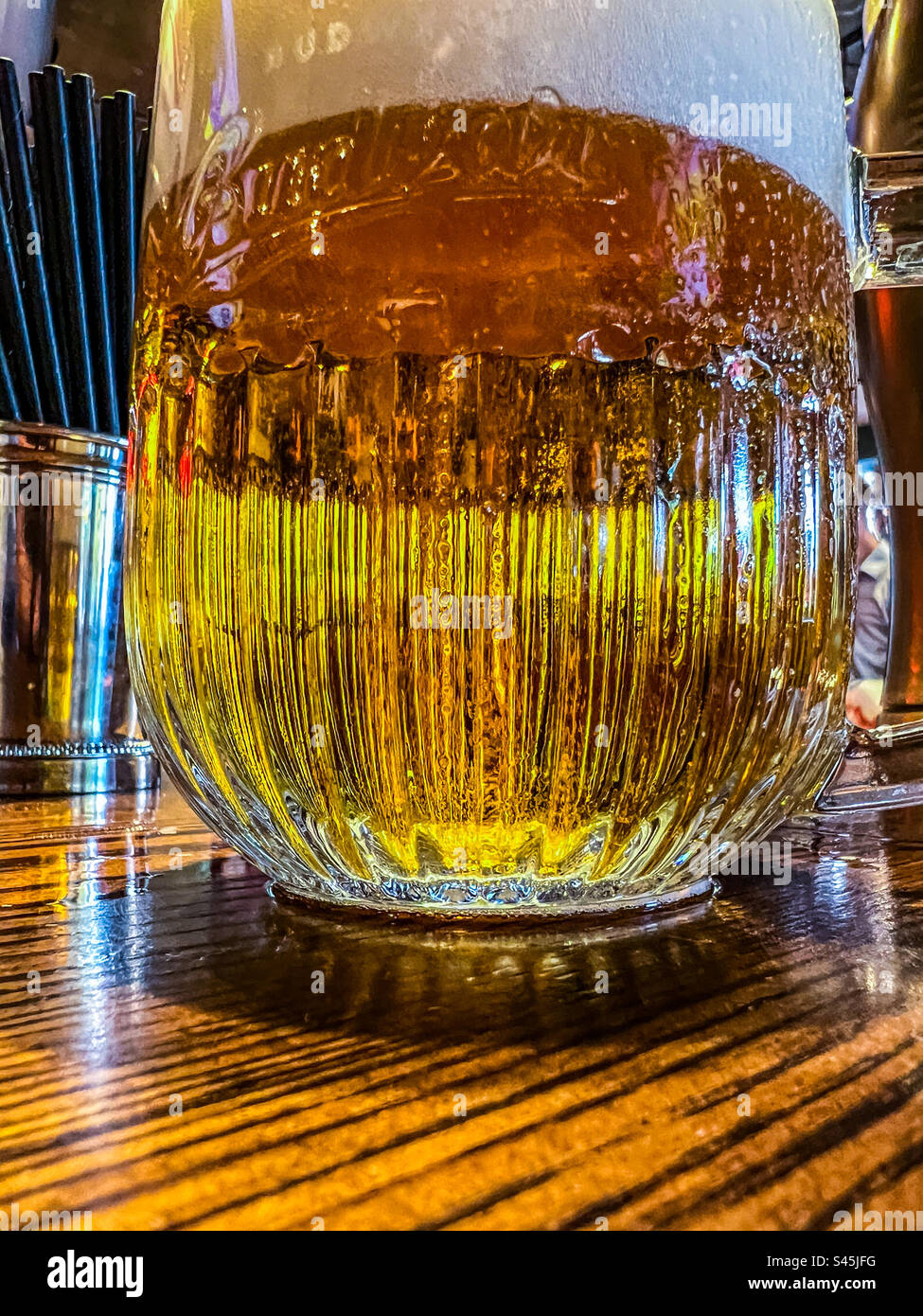 Pint of Budvar lager - Smartphone Captured Stock Image