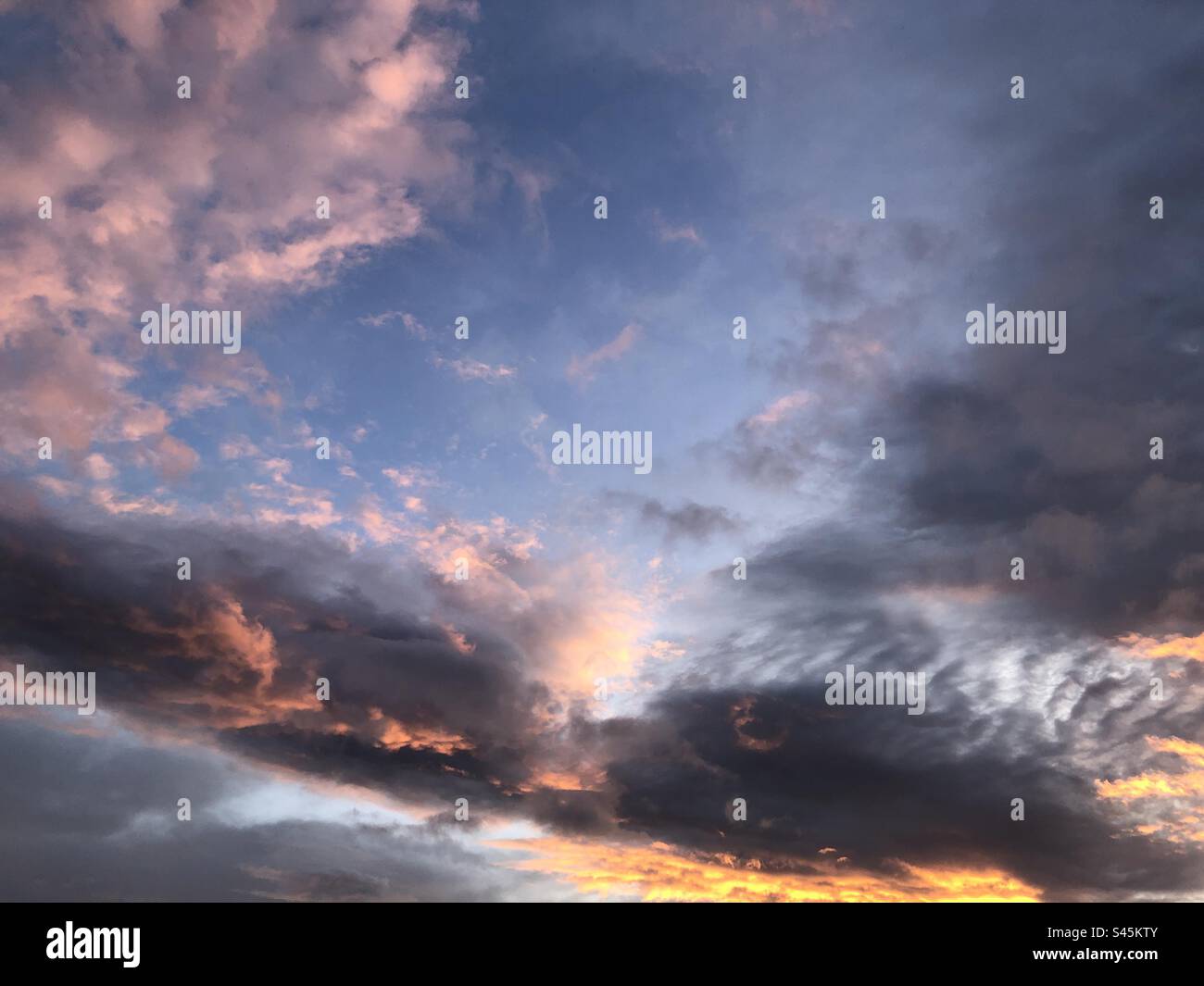 A beautiful summer sky over England, United Kingdom - Smartphone Captured Stock Image