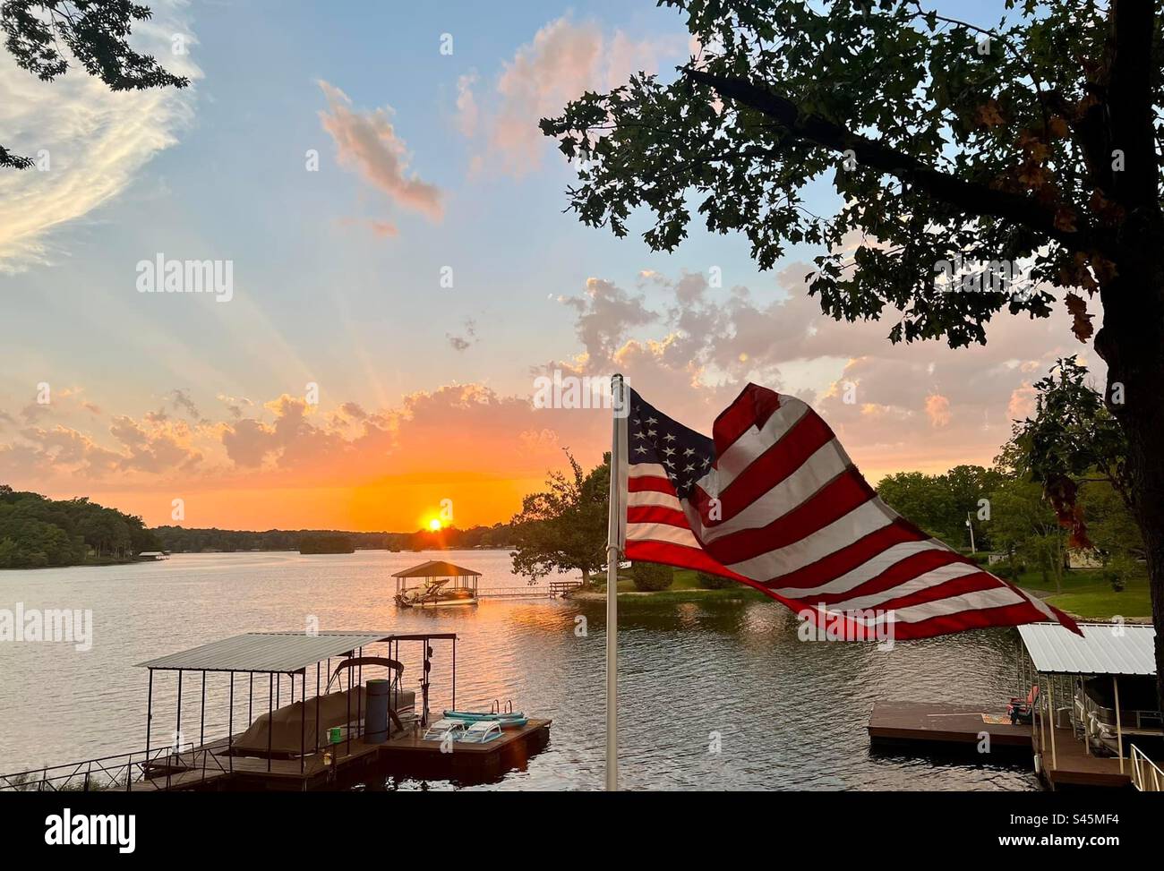 sunset at Lake of Egypt in Creal Springs, IL Stock Photo Alamy