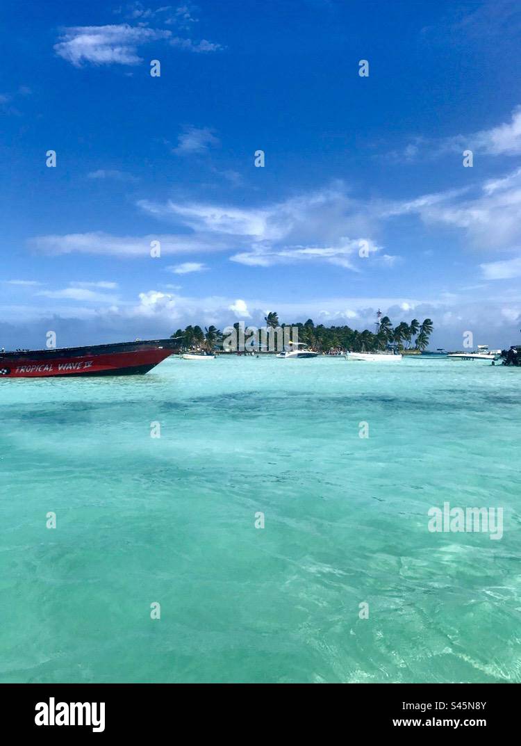 Seven shades of blue ocean in San Andres Island, Colombia Stock Photo