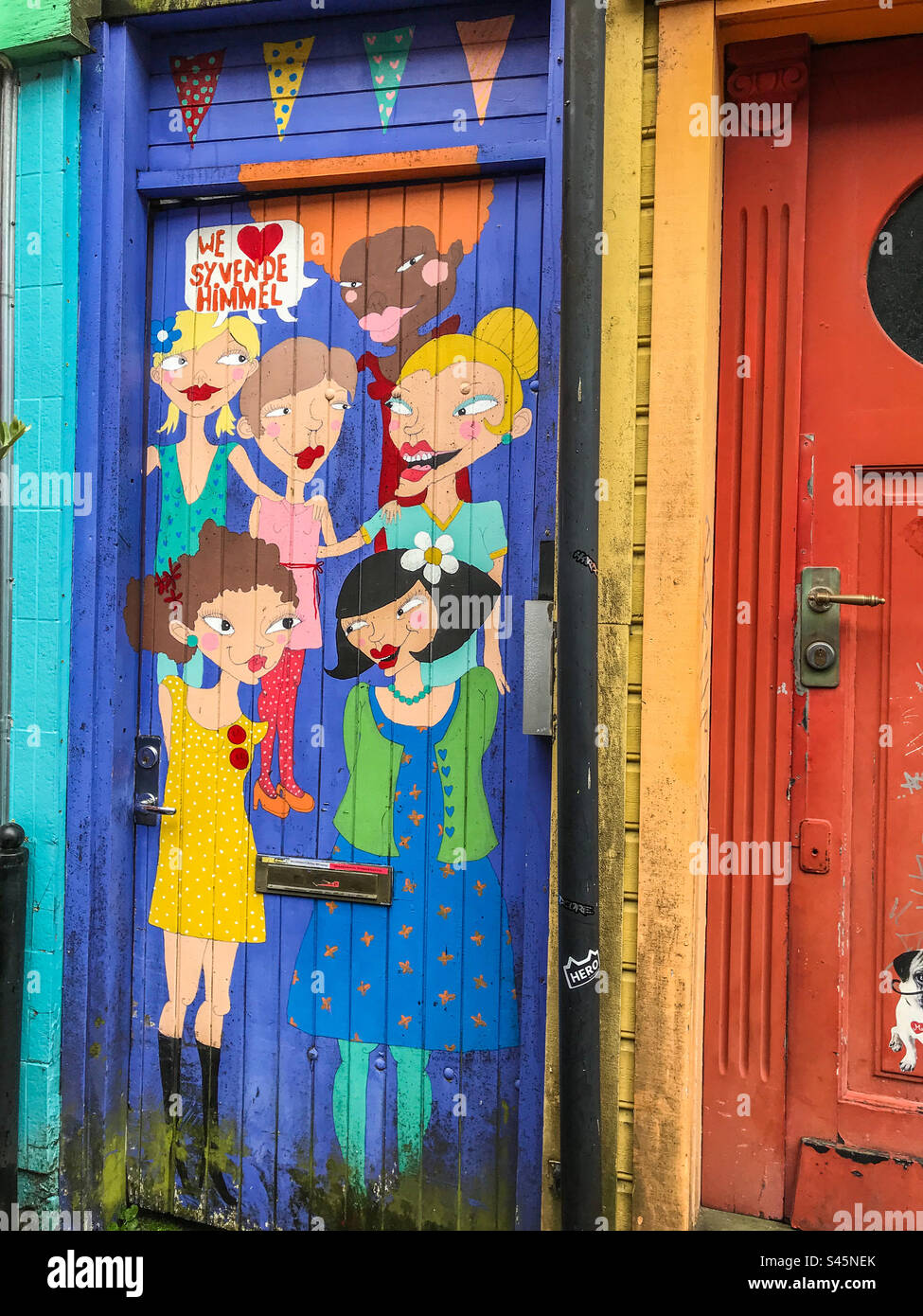 Cartoons colorful door Stock Photo