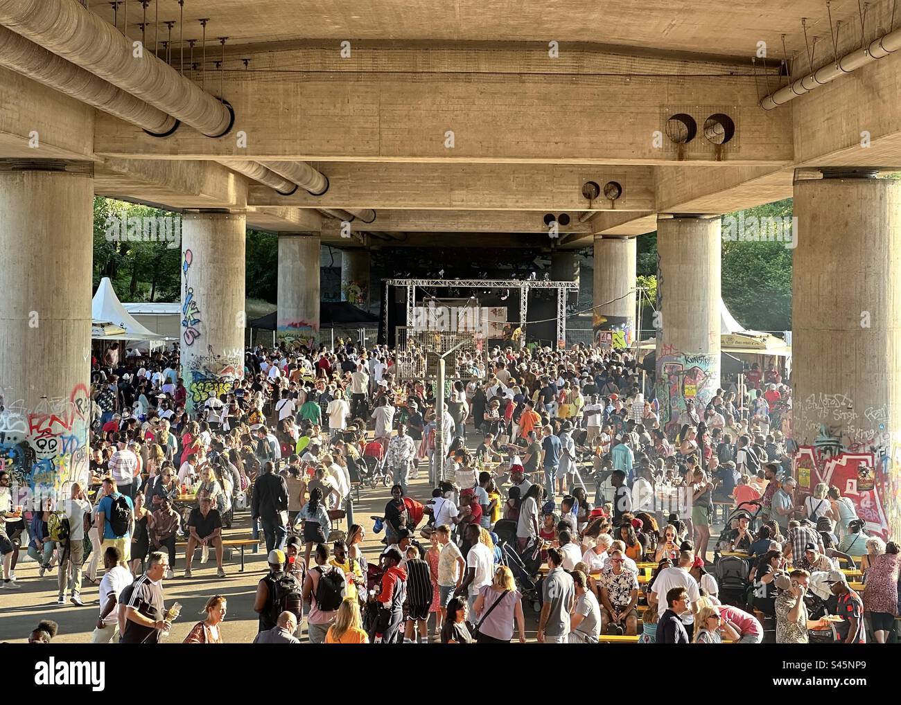 Crowd of people music festival - Smartphone Captured Stock Image