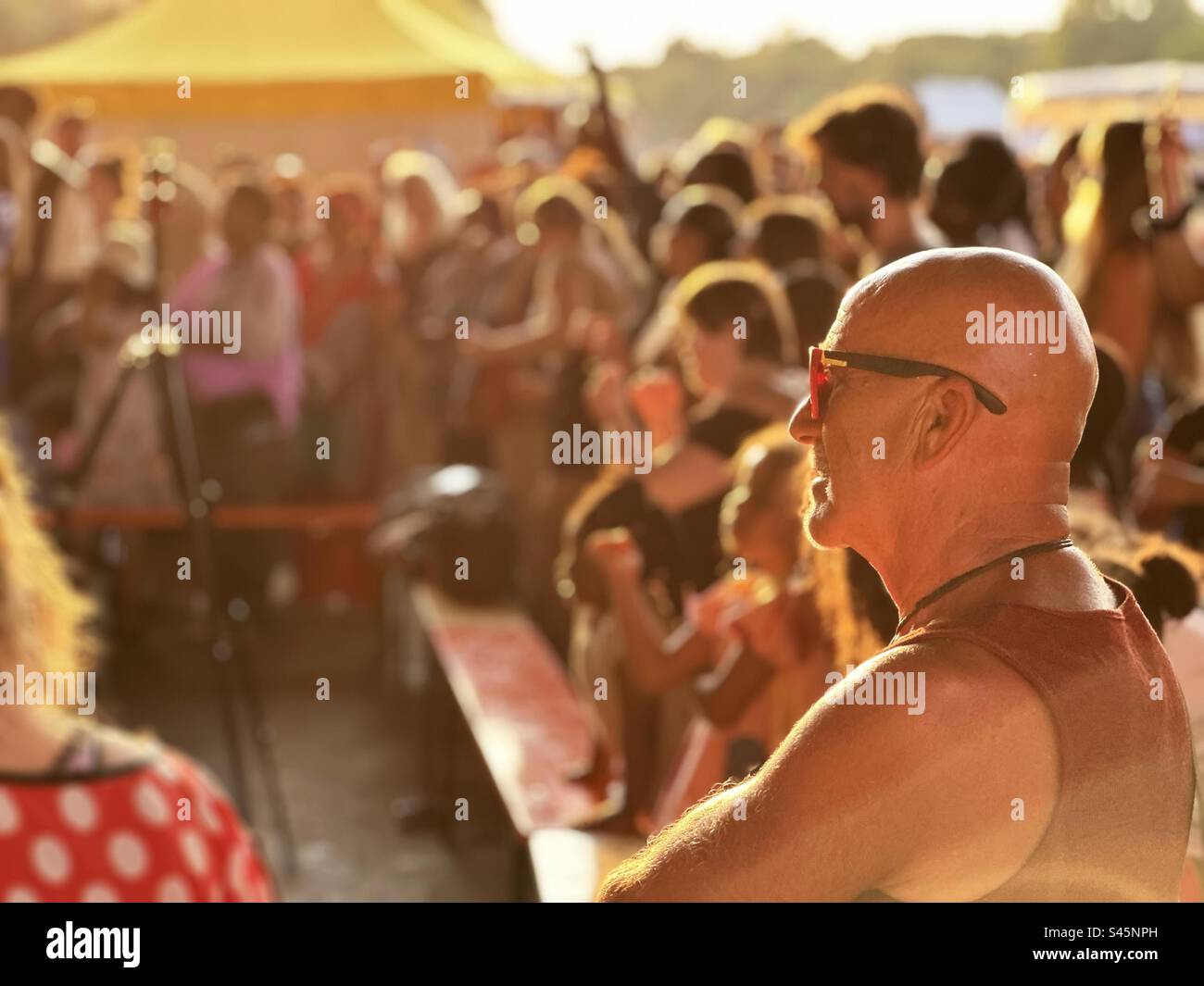 Crowd of people at music festival - Smartphone Captured Stock Image