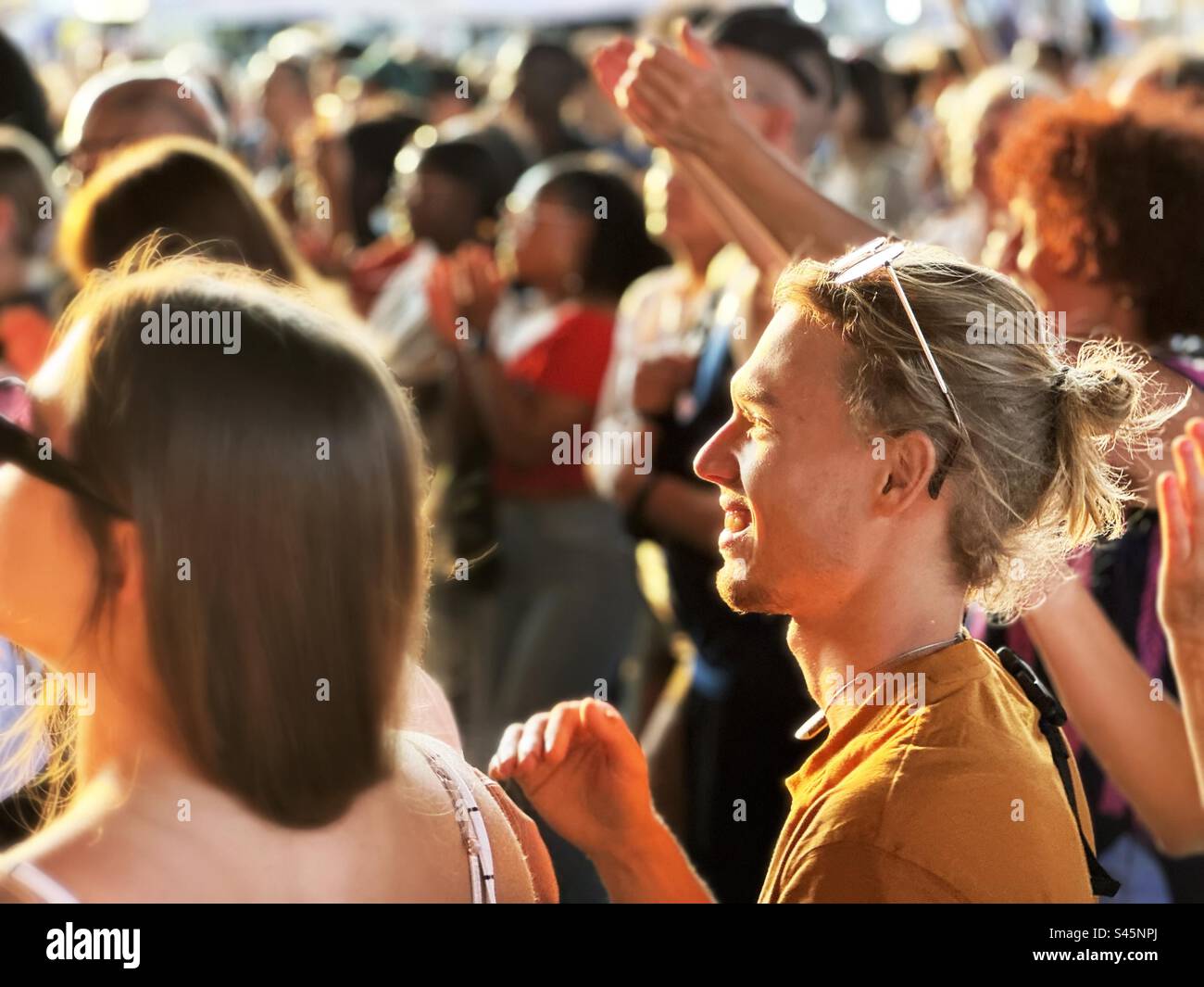 Music festival fans - Smartphone Captured Stock Image