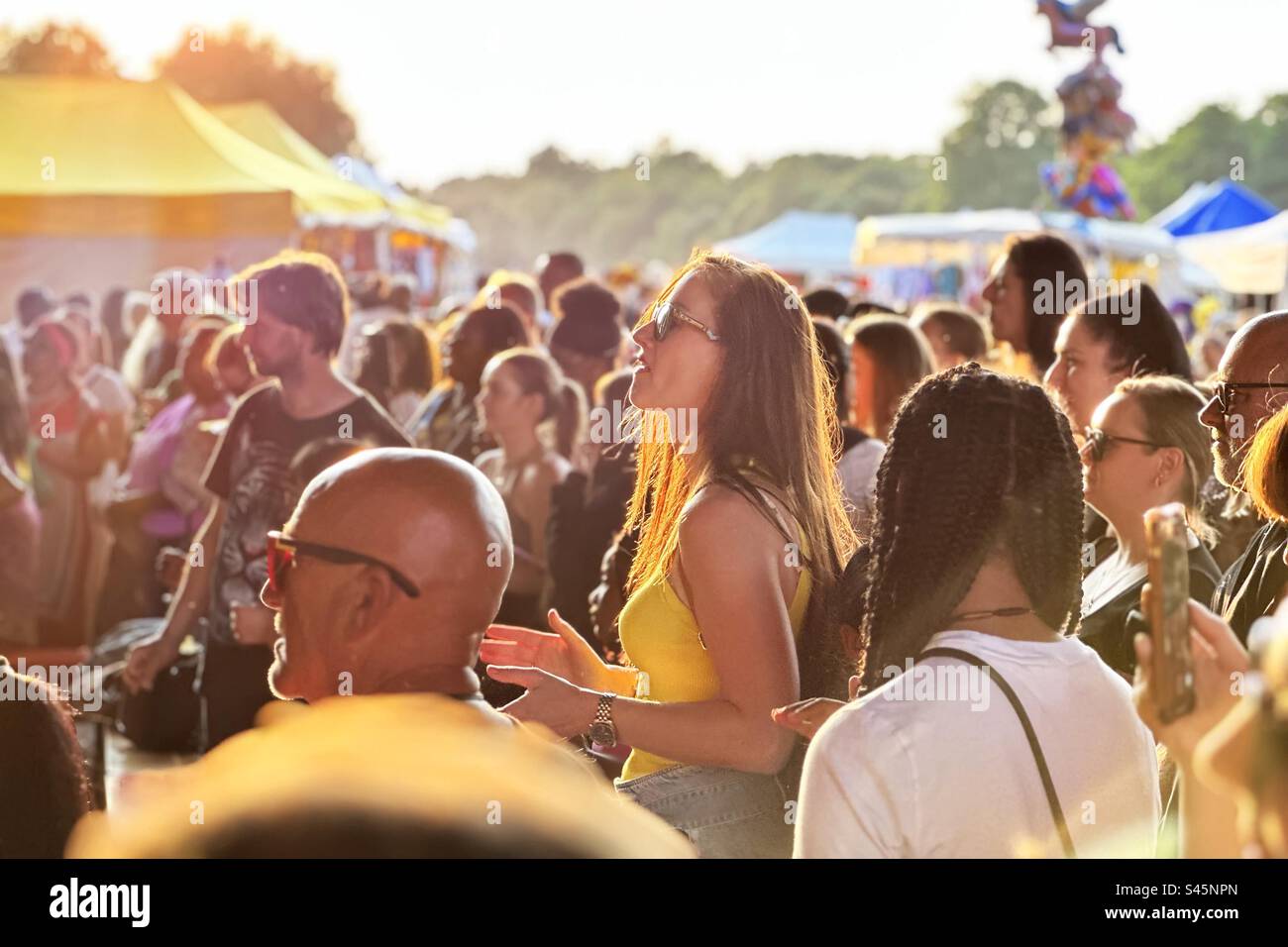Music festival fans - Smartphone Captured Stock Image