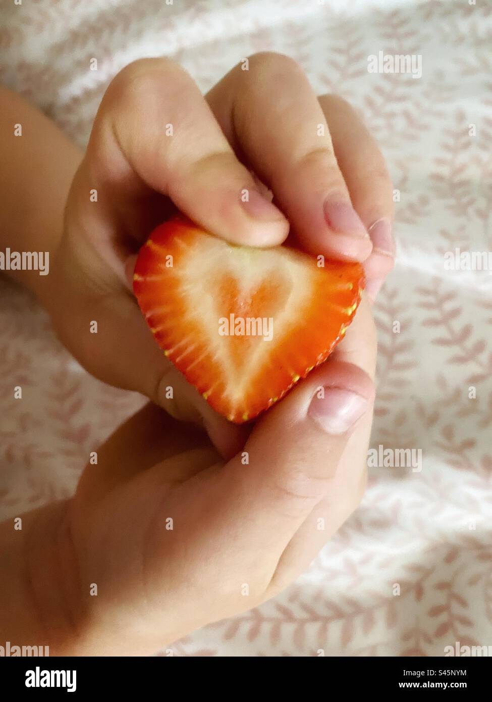 Heart shaped strawberry - Smartphone Captured Stock Image