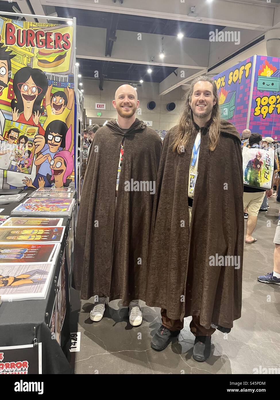 Cosplayers pose during Comic Con day one held on July 20, 2023 - Smartphone Captured Stock Image