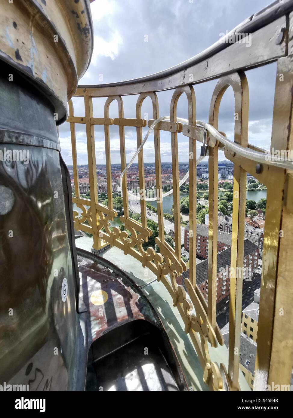 The last step of the spiral rooftop staircase of the Church of Our Saviour in Christiania, Copenhagen, Denmark. - Smartphone Captured Stock Image